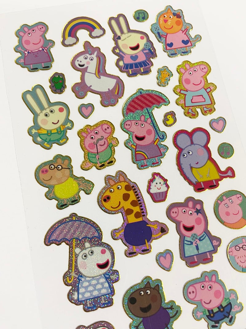 Paper Projects Peppa Pig Pink Sparkly Reusable Stickers | Official Licensed Product | Reusable on Non-Porous Surfaces, 19.5cm x 9.5cm - Image 2